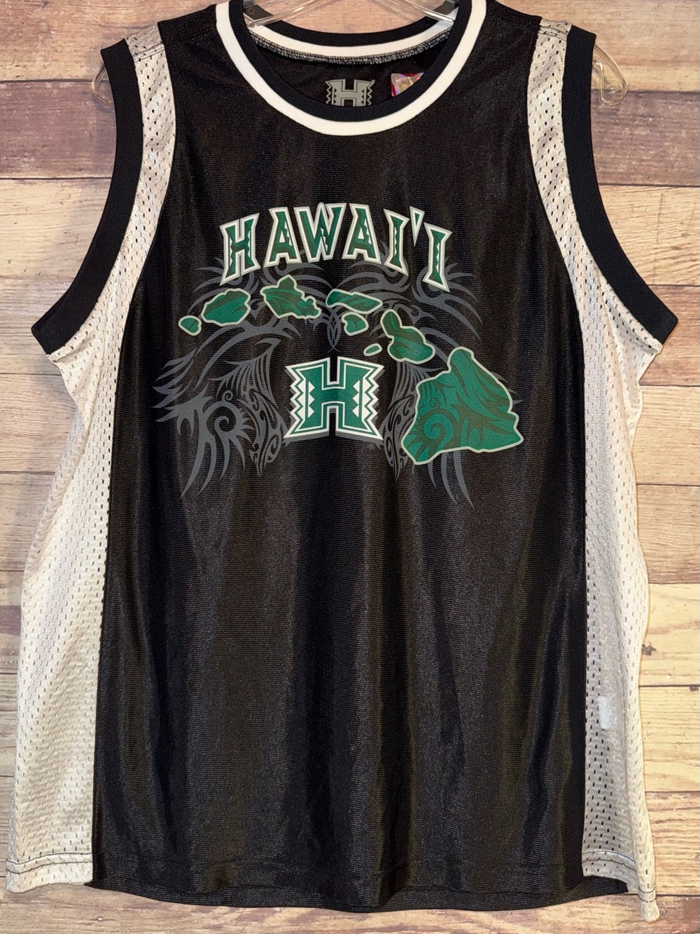Hawaii Graphic Mesh Jersey Tank - Black & Green